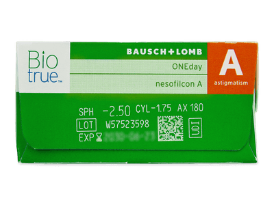 Biotrue ONEday for Astigmatism (30 leč) - Predogled lastnosti