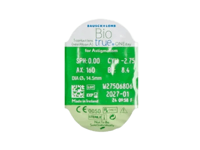 Biotrue ONEday for Astigmatism (30 leč) - Predogled blister embalaže