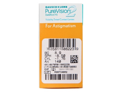 PureVision 2 for Astigmatism (6 leč) - Predogled lastnosti