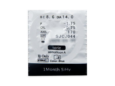 Miru 1 Month Menicon for Astigmatism (6 leč) - Predogled blister embalaže