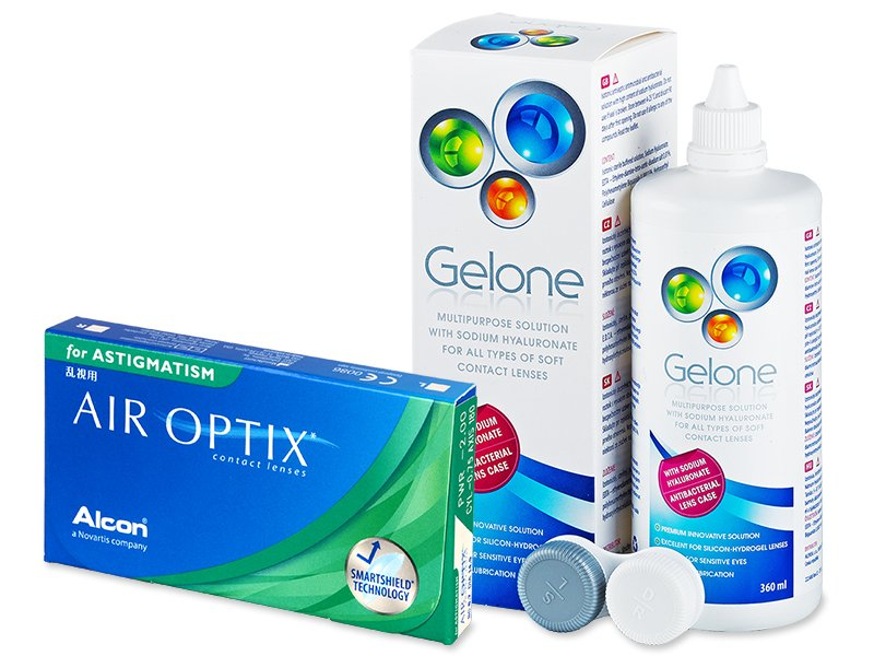 Air Optix for Astigmatism (6 leč) + tekočina Gelone 360 ml - Package deal