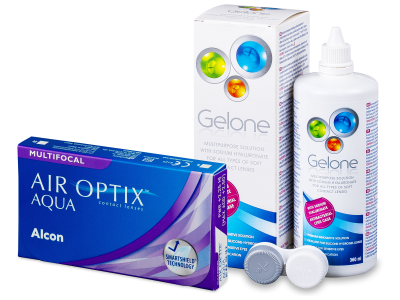 Air Optix Aqua Multifocal (6 leč) + tekočina Gelone 360 ml - Package deal