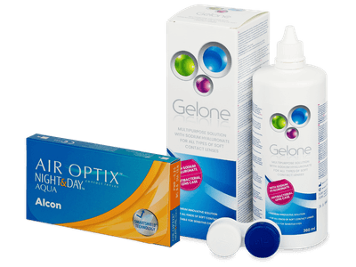 Air Optix Night and Day Aqua (6 leč) + tekočina Gelone 360 ml