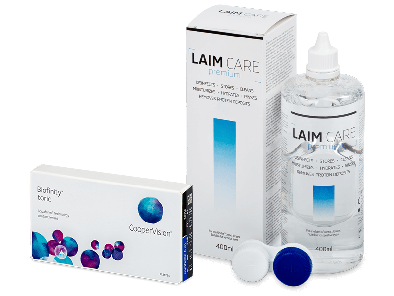 Biofinity Toric (3 leče) + tekočina Laim-Care 400 ml - Package deal