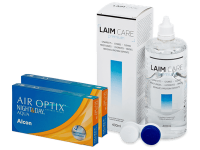 Air Optix Night and Day Aqua (2x 3 leče) + tekočina Laim Care 400 ml - Package deal