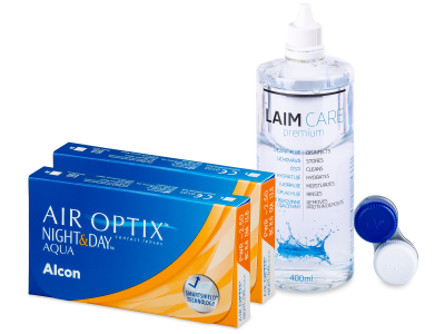 Air Optix Night and Day Aqua (2x3 leče) + tekočina Laim-Care 400 ml