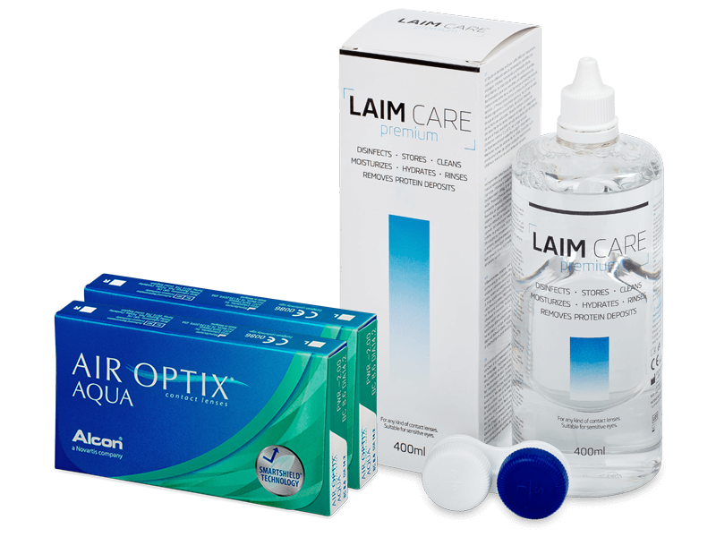 Air Optix Aqua (2x3 leče) + tekočina Laim-Care 400 ml - Package deal