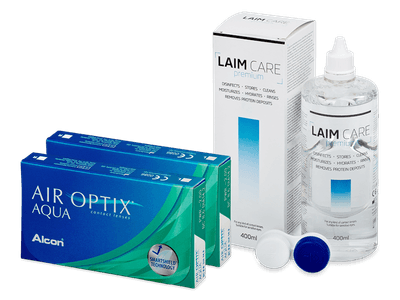 Air Optix Aqua (2x 3 leče) + tekočina Laim Care 400 ml - Package deal