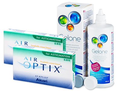 Air Optix for Astigmatism (2x3 leče) + tekočina Gelone 360 ml - Starejši dizajn