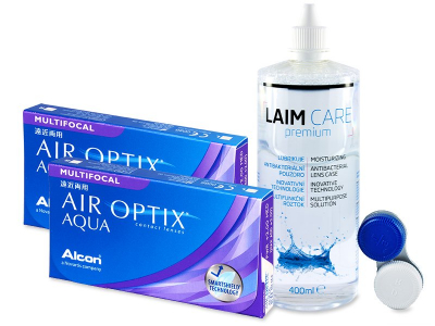 Air Optix Aqua Multifocal (2x3 leče) + tekočina Laim-Care 400 ml - Starejši dizajn
