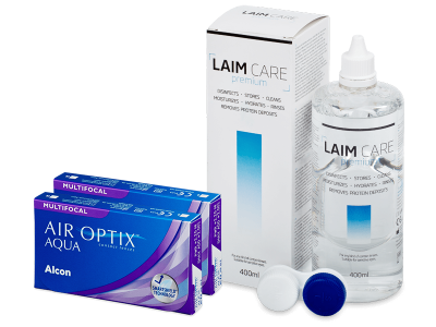 Air Optix Aqua Multifocal (2x3 leče) + tekočina Laim-Care 400 ml
