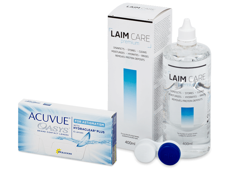 Acuvue Oasys for Astigmatism (6 leč) + tekočina LAIM-CARE 400ml - Package deal