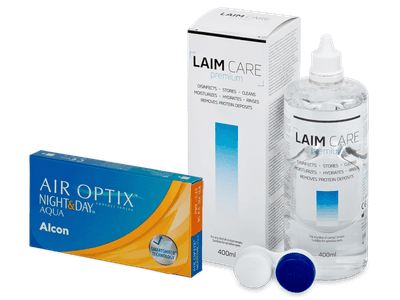Air Optix Night and Day Aqua (6 leč) + tekočina Laim Care 400 ml - Package deal