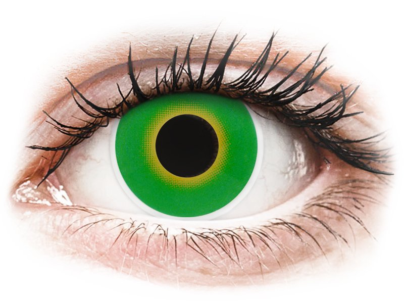 ColourVUE Crazy Lens - Hulk Green - brez dioptrije (2 leči) - Barvne kontaktne leče