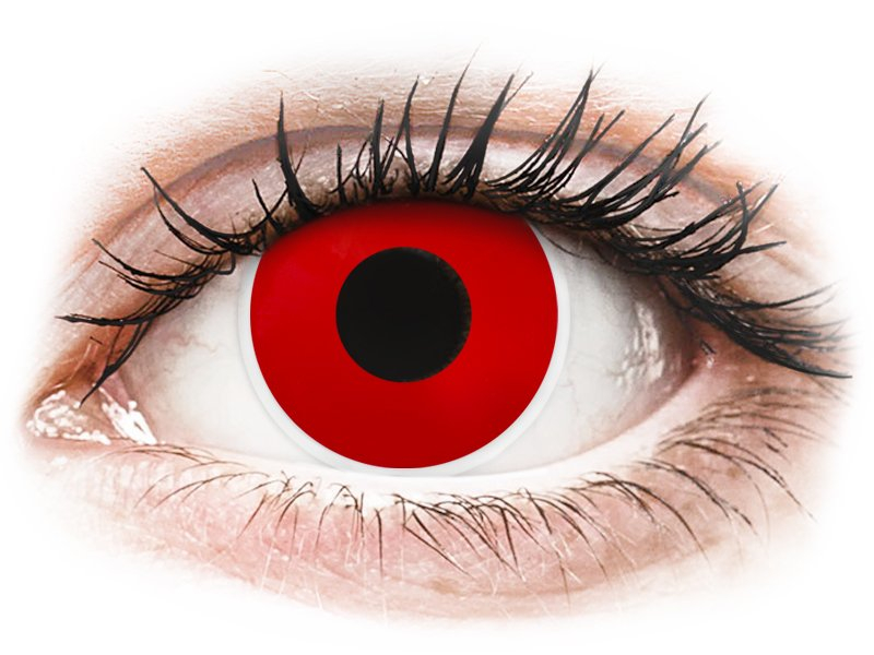 ColourVUE Crazy Lens - Red Devil - brez dioptrije (2 leči) - Barvne kontaktne leče