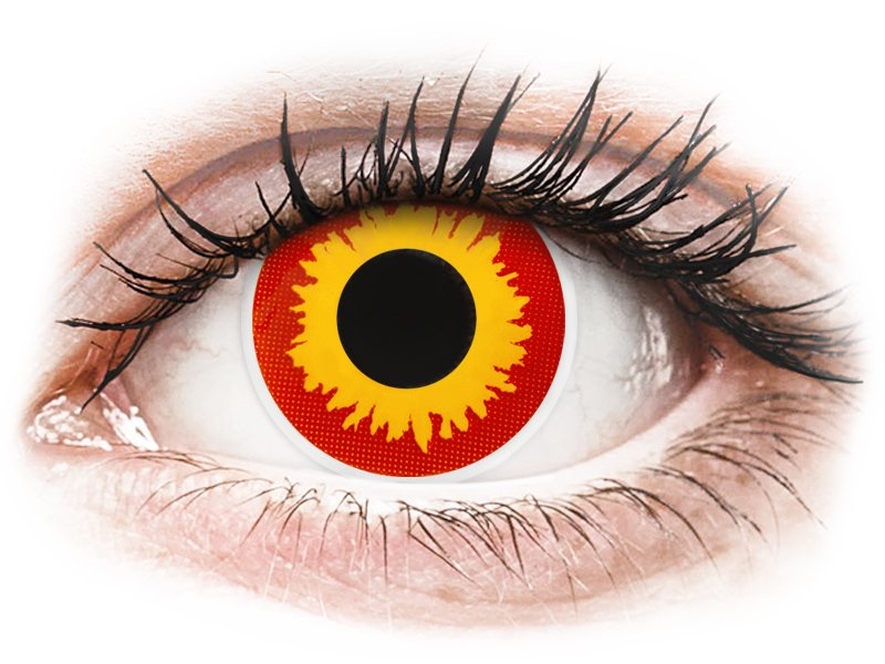 ColourVUE Crazy Lens - Wildfire - brez dioptrije (2 leči) - Barvne kontaktne leče