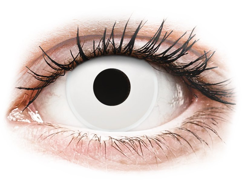 ColourVUE Crazy Lens - WhiteOut - brez dioptrije (2 leči) - Barvne kontaktne leče