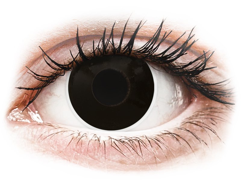 ColourVUE Crazy Lens - BlackOut - z dioptrijo (2 leči) - Barvne kontaktne leče