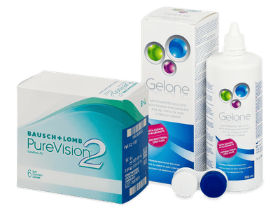 PureVision 2 (6 leč) + tekočina Gelone 360 ml