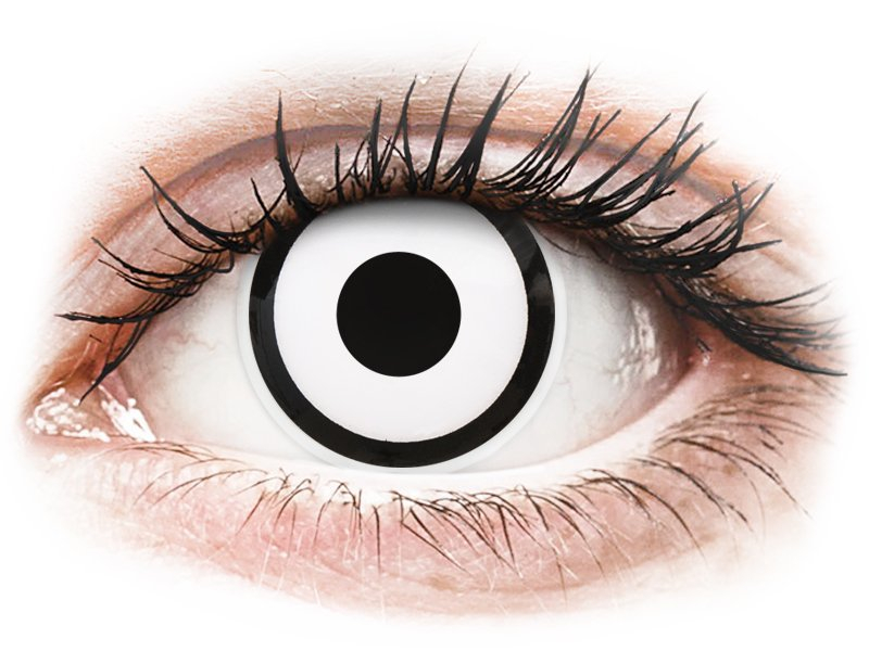 ColourVUE Crazy Lens - White Zombie - z dioptrijo (2 leči) - Barvne kontaktne leče