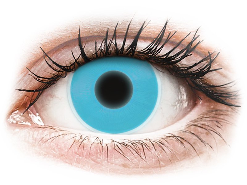 ColourVUE Crazy Glow Blue - brez dioptrije (2 leči) - Barvne kontaktne leče