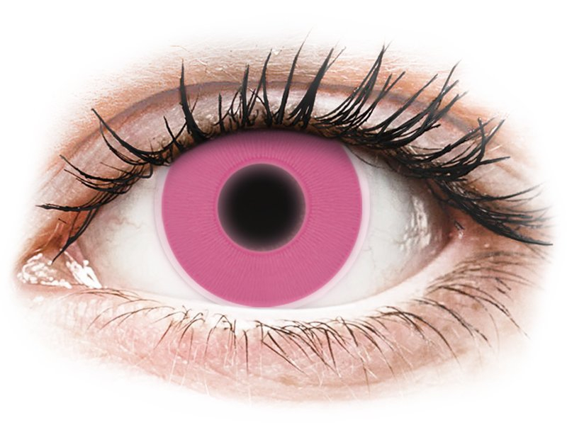 ColourVUE Crazy Glow Pink - brez dioptrije (2 leči) - Barvne kontaktne leče