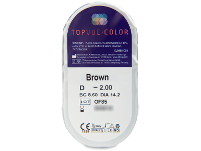 TopVue Color - Brown - z dioptrijo (2 leči) - Predogled blister embalaže