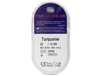 TopVue Color - Turquoise - brez dioptrije (2 leči) - Predogled blister embalaže