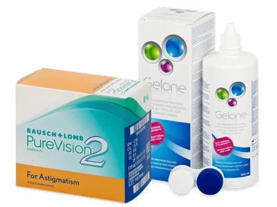 PureVision 2 for Astigmatism (6 leč) + tekočina Gelone 360 ml