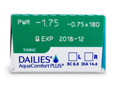 Dailies AquaComfort Plus Toric (30 leč) - Predogled lastnosti