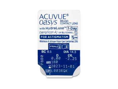 Acuvue Oasys 1-Day with HydraLuxe for Astigmatism (30 leč) - Predogled blister embalaže