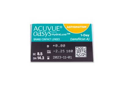Acuvue Oasys 1-Day with HydraLuxe for Astigmatism (30 leč) - Predogled lastnosti