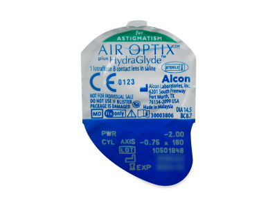 Air Optix plus HydraGlyde for Astigmatism (3 leče) - Predogled blister embalaže