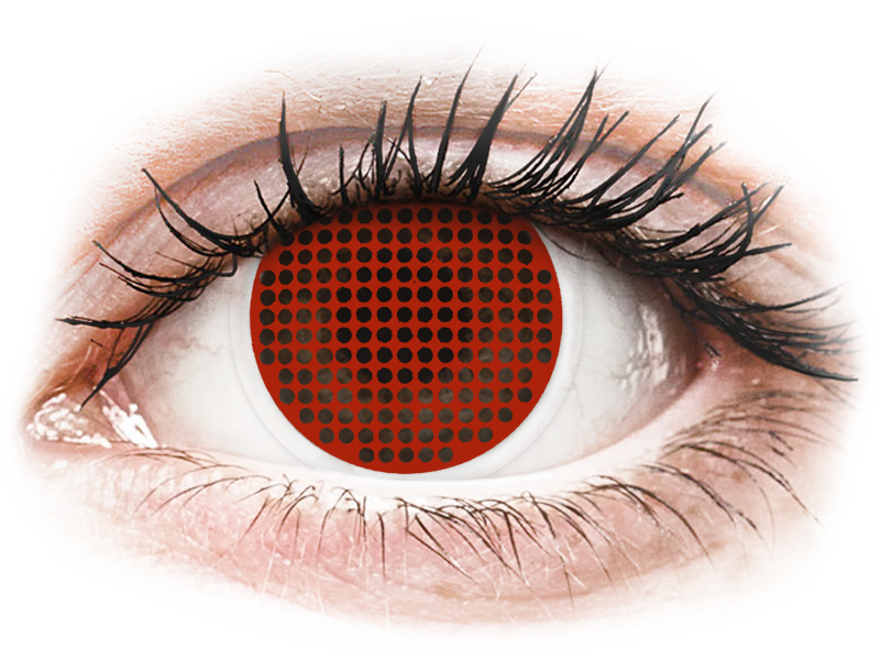 ColourVUE Crazy Lens - Red Screen - brez dioptrije (2 leči) - Barvne kontaktne leče