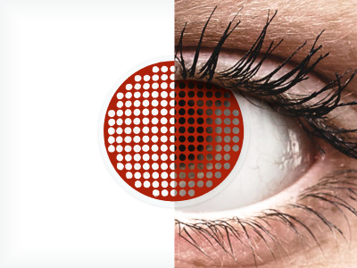 ColourVUE Crazy Lens - Red Screen - brez dioptrije (2 leči)