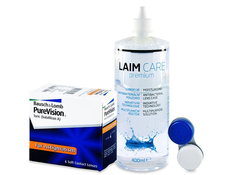 PureVision Toric (6 leč) + tekočina Laim-Care 400 ml - Package deal