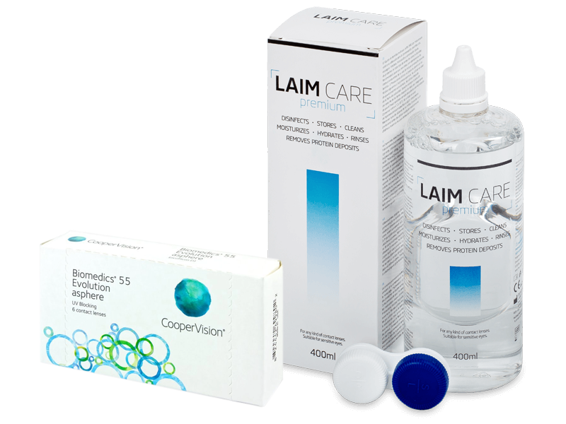 Biomedics 55 Evolution (6 leč) + tekočina Laim-Care 400ml - Package deal
