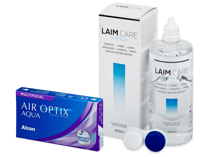 Air Optix Aqua Multifocal (6 leč) + tekočina Laim-Care 400 ml - Package deal