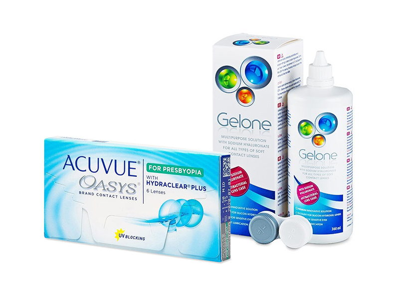 Acuvue Oasys for Presbyopia (6 leč) + tekočina Gelone 360 ml