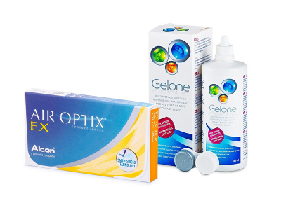 Air Optix EX (3 leče) + tekočina Gelone 360 ml