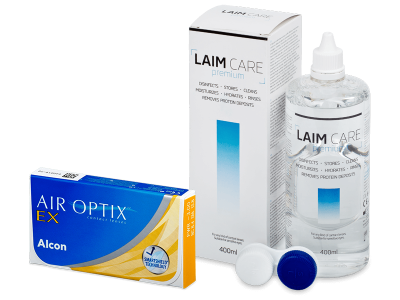 Air Optix EX (3 leče) + tekočina Laim-Care 400 ml