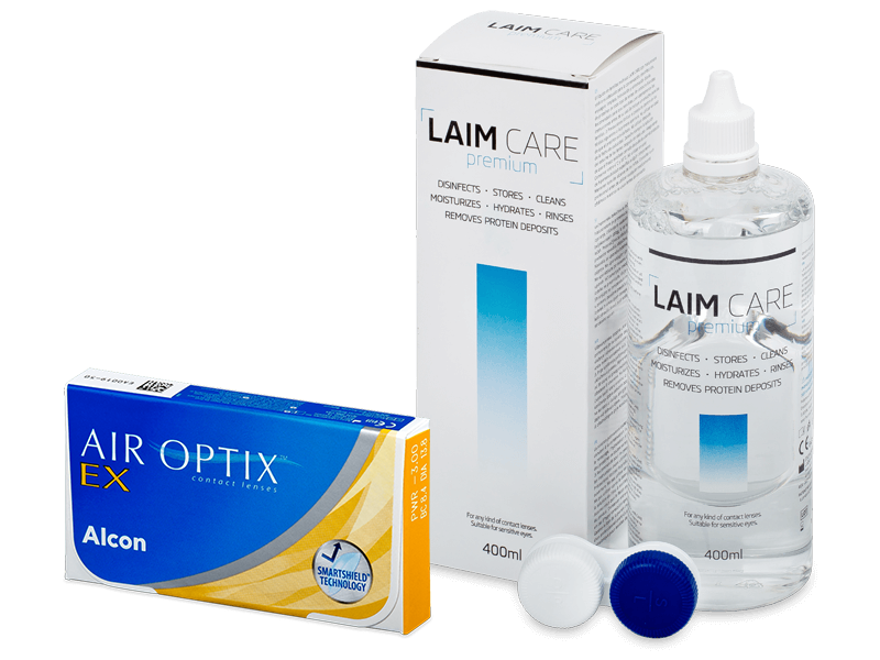 Air Optix EX (3 leče) + tekočina Laim-Care 400 ml - Package deal