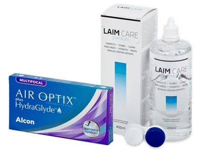 Air Optix plus HydraGlyde Multifocal (6 leč) + tekočina Laim Care 400 ml
