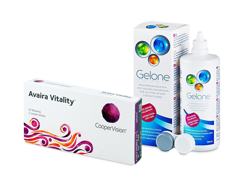 Avaira Vitality (3 leče) + tekočina Gelone 360 ml