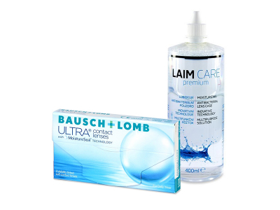 Bausch + Lomb ULTRA (3 leče) + tekočina Laim-Care 400 ml