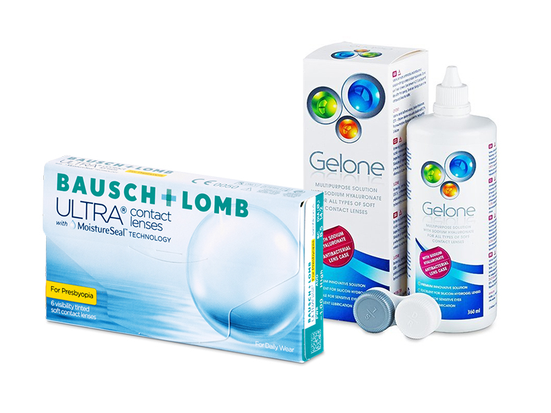 Bausch + Lomb ULTRA for Presbyopia (6 leč) + tekočina Gelone 360 ml