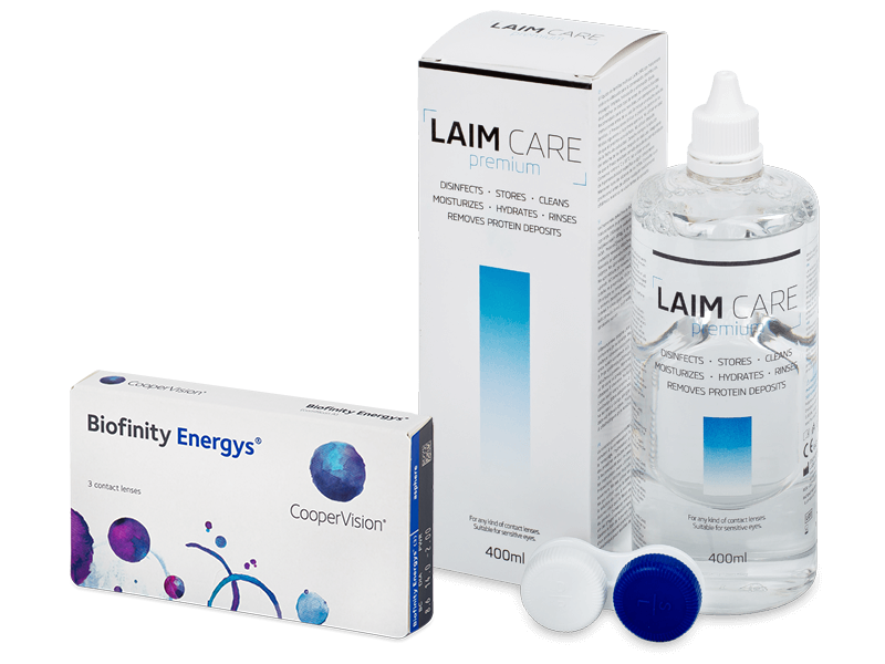Biofinity Energys (3 leče) + tekočina Laim-Care 400 ml - Package deal