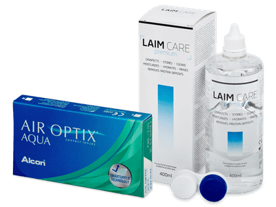 Air Optix Aqua (6 leč) + tekočina Laim Care 400 ml - Package deal