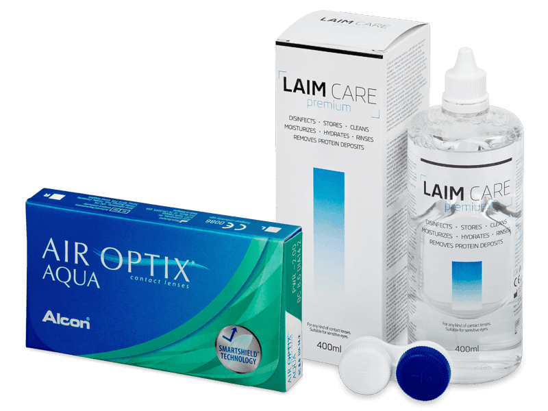 Air Optix Aqua (6 leč) + tekočina Laim Care 400 ml - Package deal