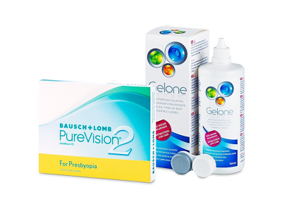 PureVision 2 for Presbyopia (3 leče) + tekočina Gelone 360 ml